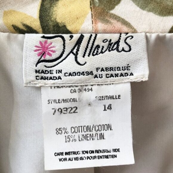 Vintage D'Allairds Cotton Linen Short Sleeve Blazer: Pastel Floral Print - Picture 5 of 5